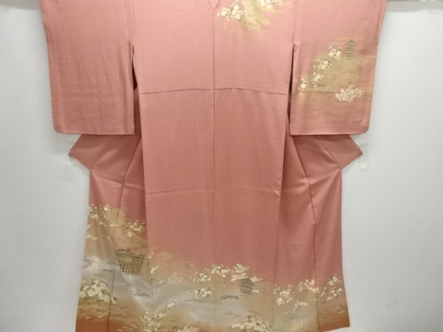 JAPANESE KIMONO / HOMONGI / EMBROIDERY / TEMPLE 